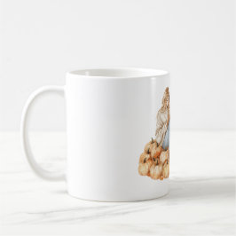 Orange Pumpkins Girl with Book Kaffemugg