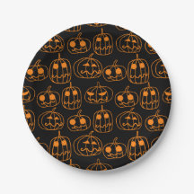 Orange Pumpkins Halloween Mönster