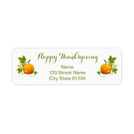 Orange Pumpkins Happy thanksgiving returadress Returadress Etikett