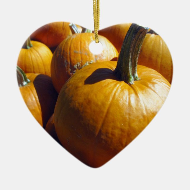 Orange Pumpkins Julgransprydnad Keramik (Framsidan)