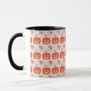 Orange Pumpkins och Spiders Mönster Halloween Mugg