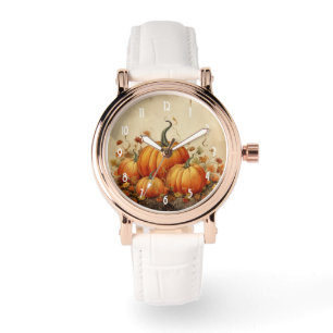 Orange Pumpkins Rustic Autumn Armbandsur