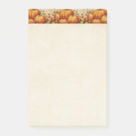 Orange Pumpkins Rustic Autumn Mönster Post-it Block