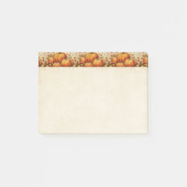 Orange Pumpkins Rustic Autumn Mönster Post-it Block