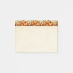 Orange Pumpkins Rustic Autumn Mönster Post-it Block