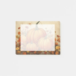 Orange Pumpkins Rustic Autumn Post-it Block