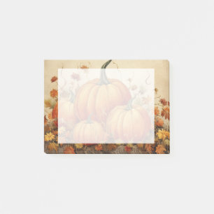Orange Pumpkins Rustic Autumn Post-it Block