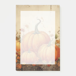 Orange Pumpkins Rustic Autumn Post-it Block