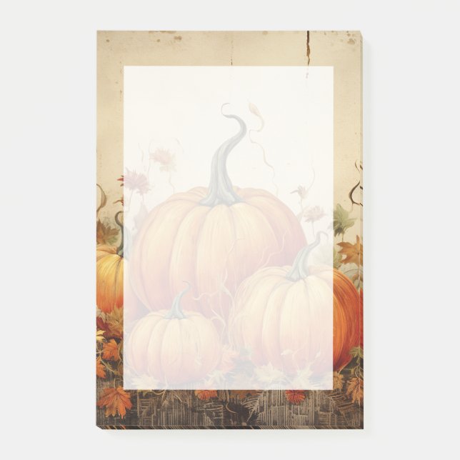 Orange Pumpkins Rustic Autumn Post-it Block (Framsida)