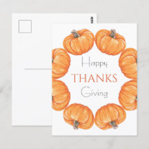 Orange pumpor akvarell Glad tackgivningsdag