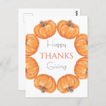 Orange pumpor akvarell Glad tacksägelsedagen