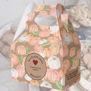 Orange Pumpor bakverk med ingredienser Presentaskar