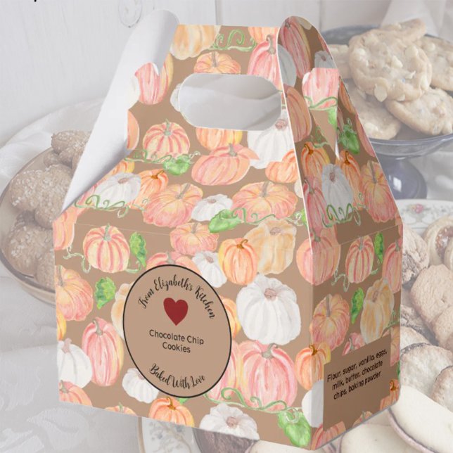 Orange Pumpor bakverk med ingredienser Presentaskar (Skapare uppladdad)