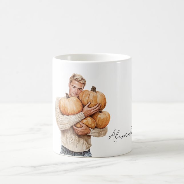Orange pumpor Blond Man Kaffemugg (Center)