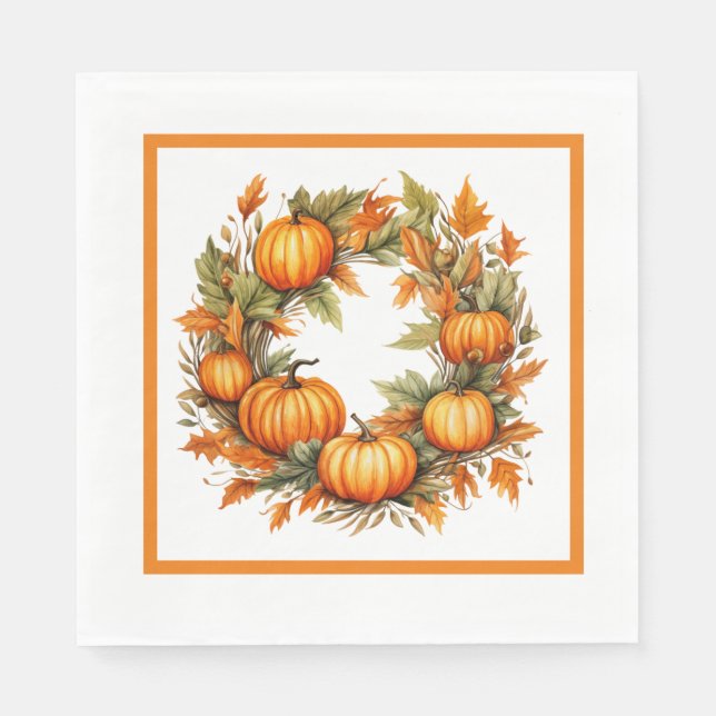 Orange Pumpor Pappersservett (Framsidan)
