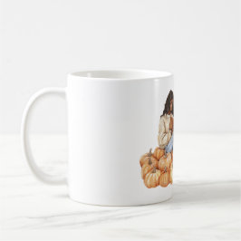 Orange pumpor Svart flicka med bok Kaffemugg