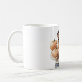 Orange pumpor svart man kaffemugg