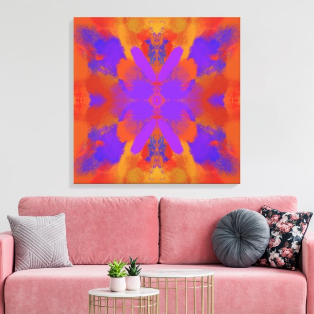 Orange Purple And Red Abstract Graphic Art Design Canvastryck (Insitu (Vardagsrum))