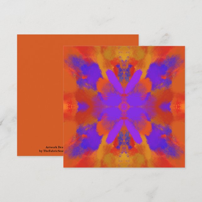 Orange Purple And Red Abstract Graphic Art Design Kort (Fram/baksida)