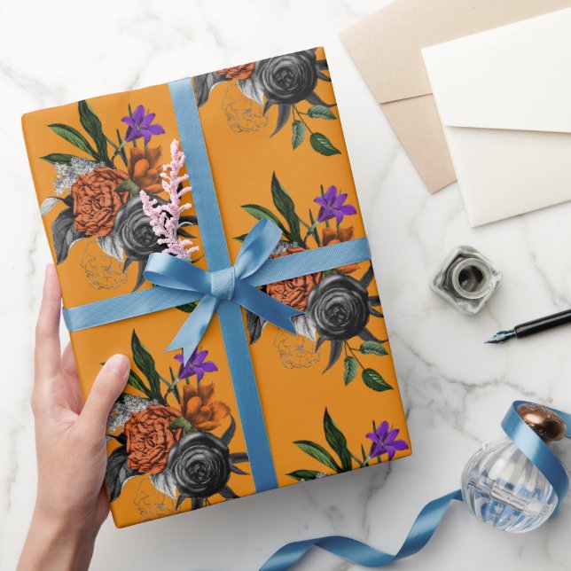 Orange & Purple Bloom  Presentpapper (Gifting)