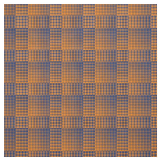 Orange Purple Checker Abstract Pattern Tyg (Provkarta)