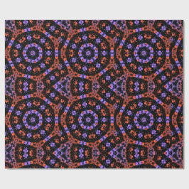 Orange & Purple Kaleidoscope Fractal Pattern Presentpapper