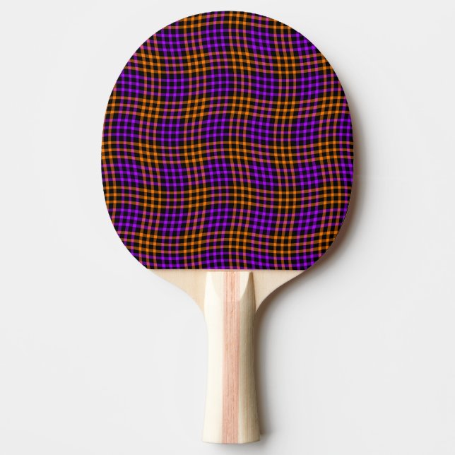 Orange Purple Plaid Checker Seamless Pattern Pingisracket (Framsidan)