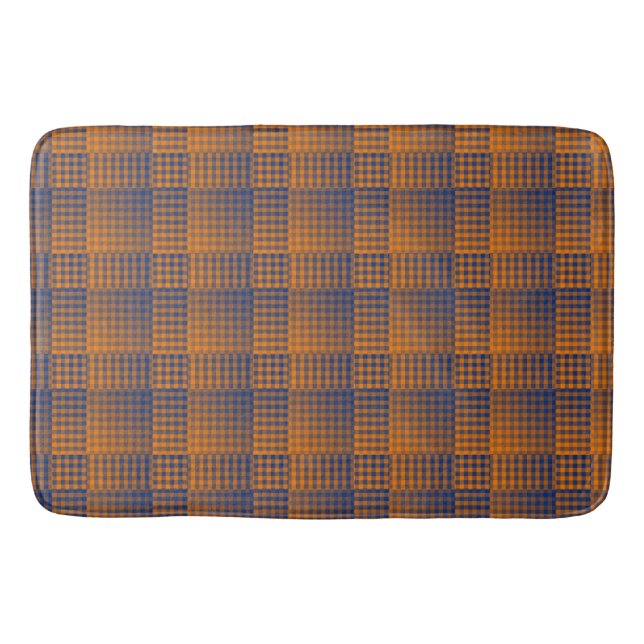 Orange Purple Rutigt Abstrakt Mönster Badrumsmatta (Framsidan)