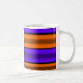 Orange & purpurfärgade horisontalrandar kaffemugg