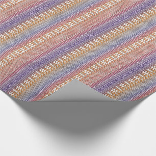 Orange purpurfärgat Ombre Geo Aztec stam- Presentpapper