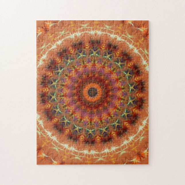 Orange pussel för jordKaleidoscopeMandala (Vertikal)