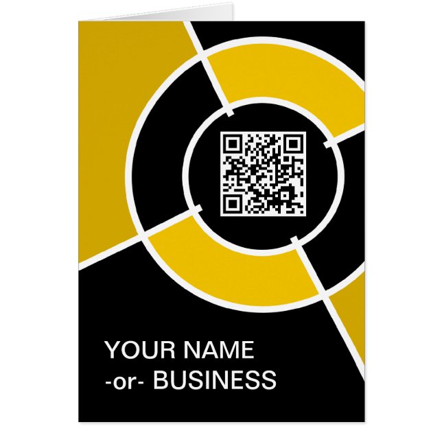 orange QR-kod Hälsningskort (Framsidan)