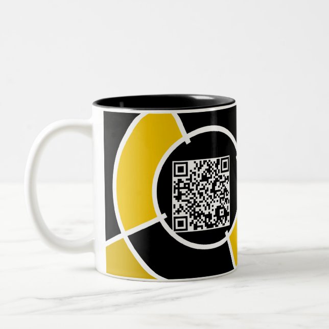 orange QR-kod Två-Tonad Mugg (Vänster)