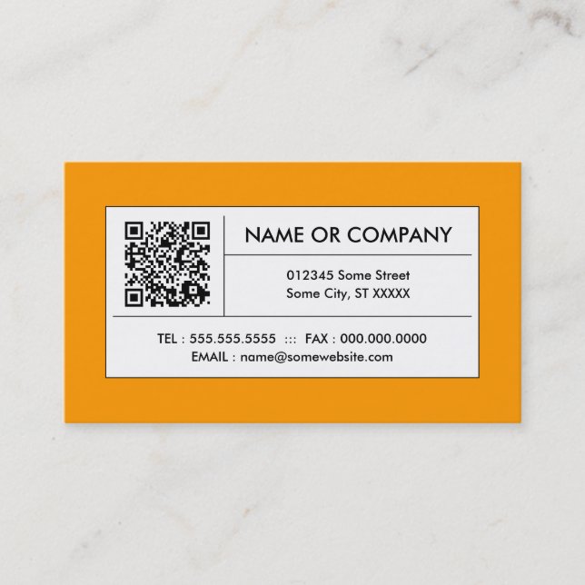 orange QR-kod Visitkort (Framsida)