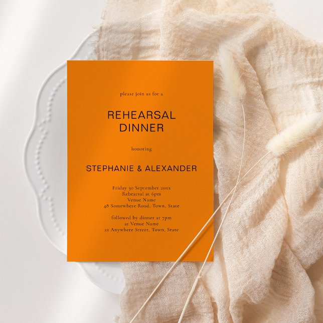 Orange QR Rehearsal Middag Inbjudan under hösten (Skapare uppladdad)