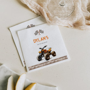 Orange Quad Bike Birthday-inbjudan Pappersservett