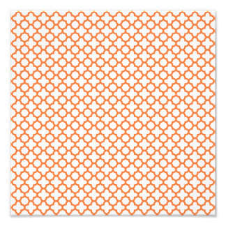 Orange Quatrefoil Mönster Fototryck