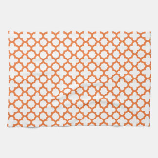 Orange Quatrefoil Mönster Kökshandduk