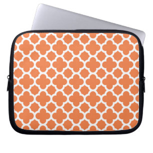 Orange Quatrefoil spaljémönster Laptop Fodral