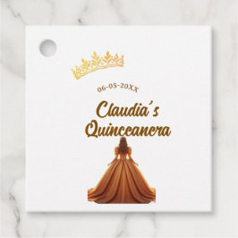 Orange quinceanera princess crown birthday name da gåvor etiketter