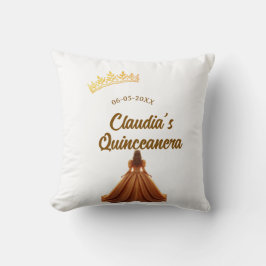 Orange quinceanera princess crown birthday name da kudde