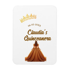 Orange quinceanera princess crown birthday name da magnet
