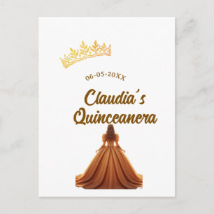 Orange quinceanera prinsessa krona födelsedag namn vykort