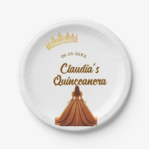 Orange quinceanera prinsessa krona födelsedags nam
