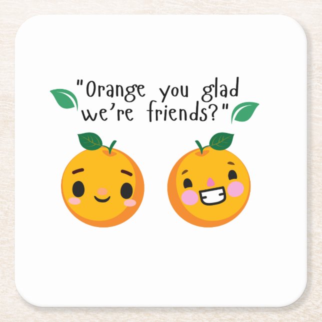 ORANGE QUOTE UNDERLÄGG PAPPER KVADRAT (Framsidan)