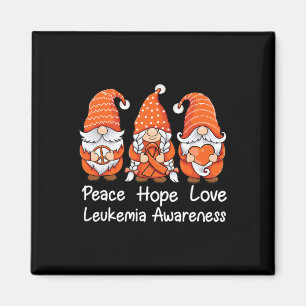 Orange Rabon Gnomes stöder Leukemis överlevare Magnet