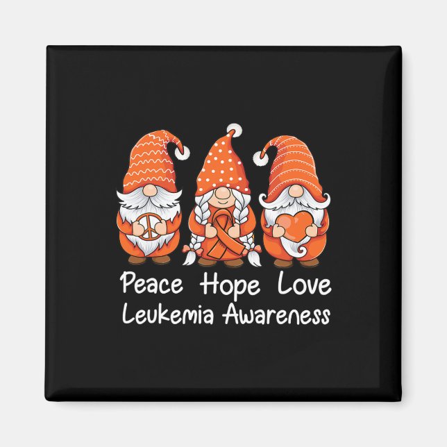 Orange Rabon Gnomes stöder Leukemis överlevare Magnet (Framsidan)
