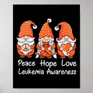Orange Rabon Gnomes stöder Leukemis överlevare Poster