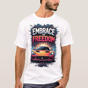 Orange Racer Omfamna Friheten Splash Art T Shirt