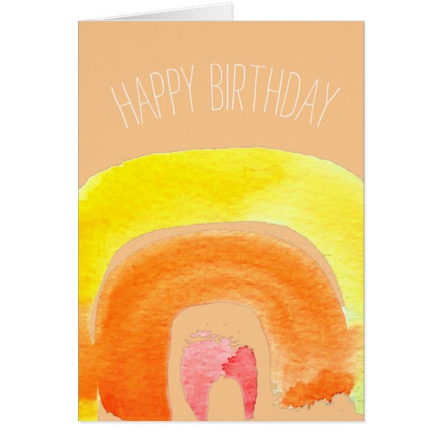 Orange Rainbow kärlek vattenfärg Hälsningskort (Framsidan)